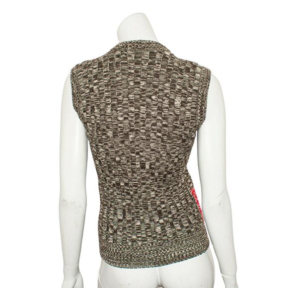 DOLCE & GABBANA Wool Knit V-neck Sweater Vest Color-block Size 40 - Picture 2 of 10